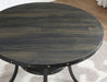 Collection Biony Espresso Wood Counter Height Dining Set with Blue Fabric Nailhead Stools,
