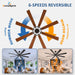 Large Ceiling Fan No Light: Modern 72 Inch 8 Blade Outdoor Ceiling Fans with Remote APP Control - Black Big Fan without Light Indoor Reversible 6 Speed Quiet DC Motor