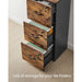 Brown Filing Cabinet with Lock & Printer Stand