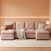 110Inch UShaped Sectional Sofa Double Chaise Beige