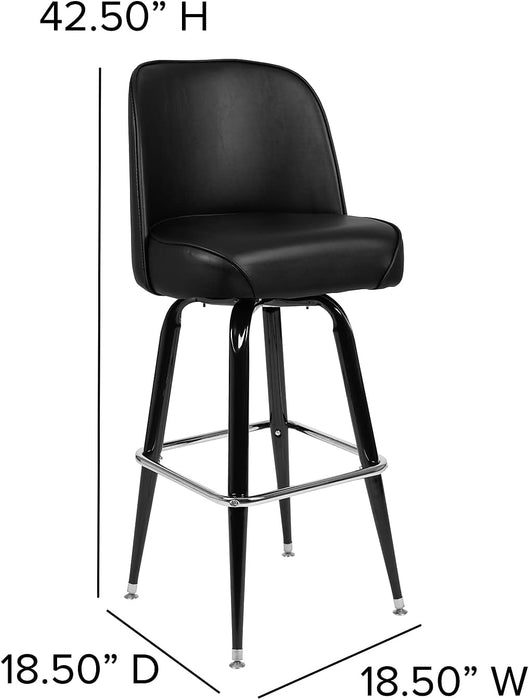 James 2 Pack Metal Barstool with Swivel Bucket Seat
