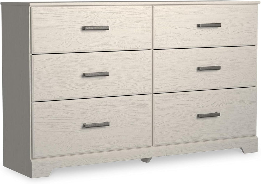 Signature Design by Ashley Stelsie 6 Drawer Bedroom Dresser, White, 60 Inch