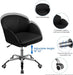 Cute Petal Desk Chair Home Office Swivel Upholstered Leather Makeup Vanity Desk Chair with Armrests for Bedroom Modern Computer Rolling Chair for Women Black