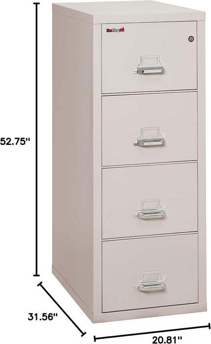 Vertical 4 Drawer Legal Fire Rated File Cabinet, Platinum