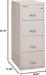 Vertical 4 Drawer Legal Fire Rated File Cabinet, Platinum