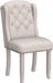 Modern Tufted Dining Chairs Set of 2, Linen Upholstered Dining Room Chairs Armless Guest Side Chair for Kitchen Dining Room, Wingback Accent Chairs with Solid Wood, Beige