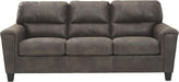 Queen Faux Leather Contemporary Sleeper Couch Gray