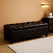 Ottilie Leather Storage Ottoman, Brown
