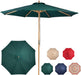 9Ft Wooden Umbrella, Outdoor Patio Umbrella, Wood Market Umbrella, Patio Umbrella Wood Pole with Pulley Lift for Garden, Yard, Deck, Pool, Market