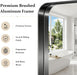 30X40 Inch Black Bathroom Mirror Metal Framed, HD Tempered Glass