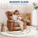 Leather Recliner Chair - Heat and Massage, Swivel Rocker Manual Recliner for Adults, Lazy Rocking Chair with Comfort Arms and Back Single Sofa for Living Room