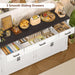59" Buffet Cabinet with Storage, Sideboard Cabinet with 2 Adjustable Shelves & 3 Drawers, Coffee Bar Cabinet with 4 Doors for Living Room, White