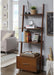 3 Tier American Heritage Ladder Bookcase with File Drawer, Dark Walnut