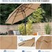 Outdoor Solar Patio Umbrella 3 Tiers with 32 LED Lights, Beach Market Table Umbrella with Crank and 8 Sturdy Ribs for Pool, Terrace, Restaurant