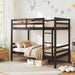 Twin over Twin Bunk Bed for Kids, Solid Wood Bunk Bed Frame with 13" High Guardrails and Ladder, 400 Lbs Capacity Total, 11.9" Under-Bed Storage, No Box Spring Needed, Black