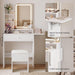 Compact White Vanity Desk With BuiltIn Illumination