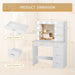 Vanity Desk with LED Lighted Mirror&Power Outlet, Makeup Vanity Table with 4 Drawers, 3 Open Storage Shelves, and 3 Color Modes, for Bedroom (Pure White)