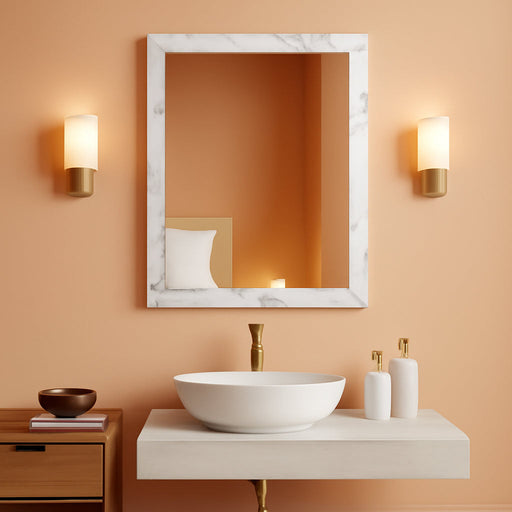 Wall Mirror Beveled Edge Frameless Mirror 24” X 32" Wall Mounted Mirror for Bathroom Vanity and Entryway