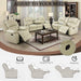 Leather Recliner Sofa Set，Leather Reclining Sofa Set for Living Room Furniture Sets，Beige Recliner Couch Set for Living Room/Office/Theater Seating(Sofa Set 3 Pieces)