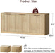 67" Fluted Oak Buffet Cabinet with Storage | Mid-Century Modern Wood Sideboard, Large Credenza with 6 Doors for Kitchen or Living Room, 67"W X 31.5"H X 15.7"D