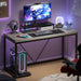 Modern Home Office Desk, Industrial Vintage Computer Desk, Rustic Wood and Metal Study Writing Table, Simple Work Gaming PC Desks for Bedroom Living Room, Light Grey 53 Inch
