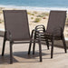 24.4" Wide Outdoor Patio Stackable Chairs Set of 4, Brown