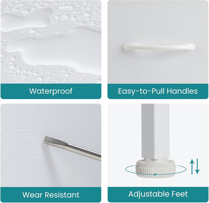 Elegant White Dresser With Seven Drawers Executive