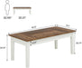 62-Inch Computer Desk, Large Office Executive Desk with Solid Wood Legs, Modern Simple Laptop Desk Study Writing Table Workstation Furniture for Home Office, Rustic Brown & Cream White