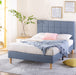 Lottie 43" Upholstered Platform Bed Frame, Blue Slate, Queen