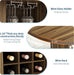 Dining Table, 47 Inch round Dinner Table for 4-6, Kitchen Tables with Storage and Wine Cabinet for Home Dining Room Living Room, Walnut