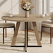 42 Inch round Dining Table for 4, Farmhouse Kitchen Table, round Dining Room Table with Metal Legs for Small Spaces & Apartment, Space-Saving Circle Wood Dinner Table, Natural