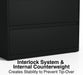 Commercial 4-Drawer Lateral File Cabinet, Letter/Legal Size, Lockable, 52.36" H X 36" W X 18.62" D, Black (60925/17454)