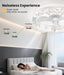 Ceiling Fans with Lights and Remote App 20'' Low Profile Ceiling Fan 3000-6500K Dimmable Modern Flush Mount Ceiling Fan Light LED 6 Speeds Fandelier Ceiling Fans for Bedroom Small Living Room