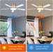 52 Inch Ceiling Fans with Lights and Remote,Ultra Silent Low Profile Ceiling Fan with Three Color Temperature and Dimmable Light with Reversible Blades White Gold