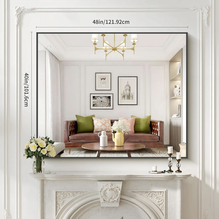 FortyByFortyEightInch Black Elegant Bathroom Mirror