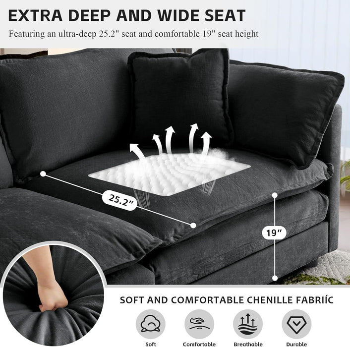 Grey Modular Sectional Sofa With Flexible Configuration