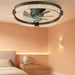 Ceiling Fans with Lights and Remote, 20'' Low Profile Ceiling Fan, 3000-6000K Dimmable, 6 Speeds LED Modern Flush Mount Fan Light, DC Motor, APP Control, Black Fandelier for Bedroom, Kitchen