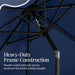 9Ft Patio Market Umbrella with Scallop Trim, Uv-Fade-Resistant 210G Canopy, Crank & Tilt, Wind Vent, Heavy-Duty Frame - Navy
