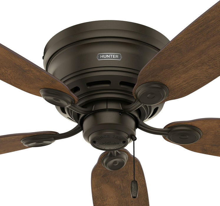 42 Inch Indoor Ceiling Fan No Light - Bronze Ceiling Fan without Light, Low Profile Flush Mount, 5 Blades, for Bedroom, Living Room, or Kitchen, Pull Chain - Low Profile IV 51061, New Bronze