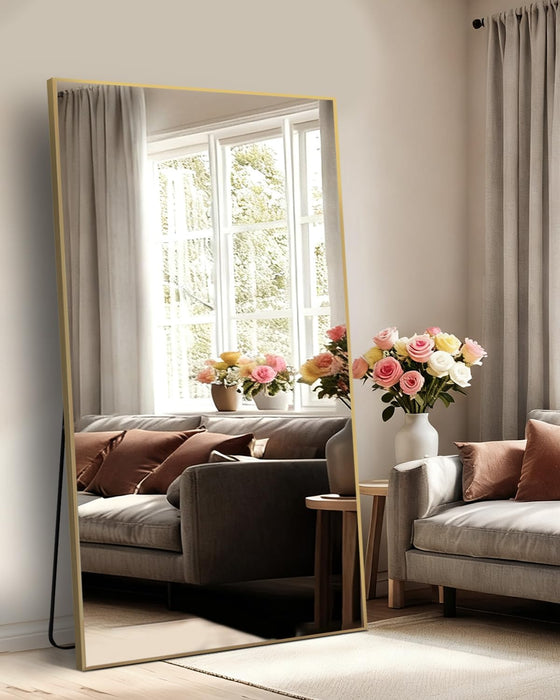 71" X 28" Full Body Mirror,Tempered Glass Shatterproof Full Length Mirror with Stand, Hanging, Wall Mounted Leaning for Bedroom Living Room Entryway