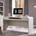 63" Modern Computer Desk with 2 Drawers, Wood Curved (Cream)