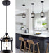 Chandelier Set of 3 Vintage Pendant Light Fixture, Black Farmhouse Wooden Metal Chandeliers, Open Frame Hanging Lighting for Diningroom,Bar,Entrance Hall,Kitchen Island Living Room