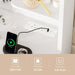 White Vanity Desk With Illuminated Mirror PowerOutlet
