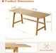 Solid Wood Writing Table - 60" W Minimalist PC Computer Desk, Oak