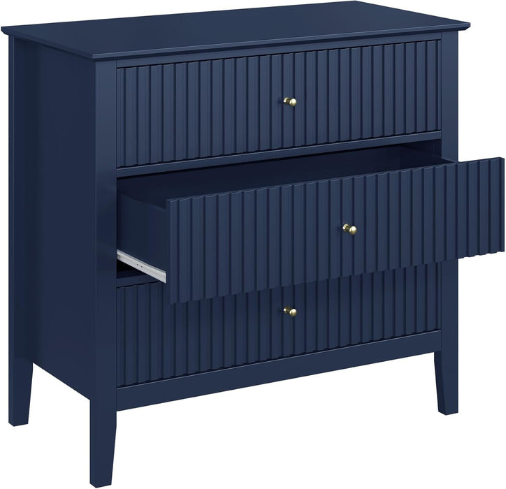 Blue 30 Inch Three Drawer Dresser Ball Bearing Slides — ShipItFurniture Blue 30 Inch Three Drawer Dresser Ball Bearing Slides — ShipItFurniture