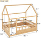 Natural Wooden Montessori Platform Bedstead With Fence