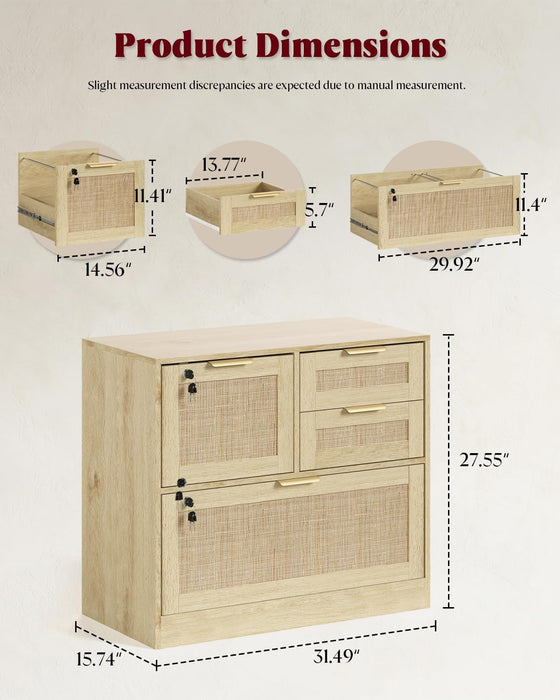 4 Drawer File Cabinet with Lock, Printer Stand Lateral