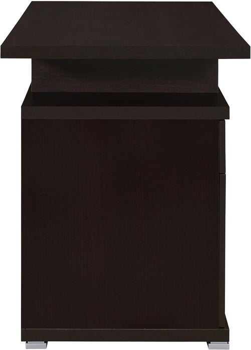 Home Furnishings - Irving - Engineered Wood - 47-Inch 2-Drawer Computer Desk with File Cabinet, Rectangular Desk with Smooth Top, and Plastic Glides - Home Office - Cappuccino - 800109