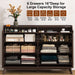 Dresser for Bedroom with 6 Drawers, 55" Large Dresser & Chest of Drawers with Charging Station, Wood Closet Clothes Storage Long Dressers Organizer for Bedroom Living Room Hallway, Brown