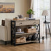 Console Table with Drawer, Entryway Table with 3 Tier Storage Shelves, Narrow Long Sofa Table for Entryway, Living Room, Hallway, Couch, Kitchen, Metal Frame, Gray